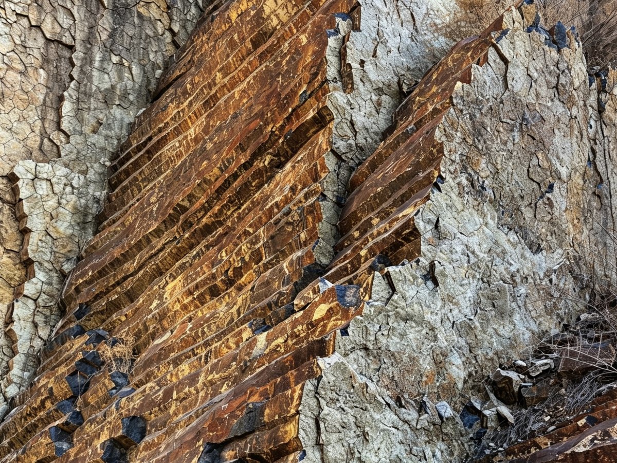 矿区出露的玄武岩岩层
